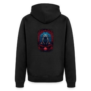 cute sea lion mammal gift idea animal print - Unisex Premium Bio Zip Hoodie - Schwarz - Hinten - Nico (187cm)