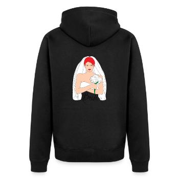 bride red 1 - Unisex Premium Organic Zip Hoodie - black - Back - Nico (187cm)