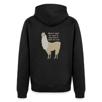 Wildtiere - Unisex Premium Bio Zip Hoodie - Schwarz - Hinten - Nico (187cm)