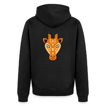 Wildtiere - Unisex Premium Bio Zip Hoodie - Schwarz - Hinten - Nico (187cm)