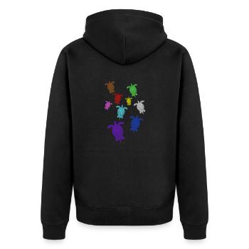 Schildkröten Turtle - Unisex Premium Bio Zip Hoodie - Schwarz - Hinten - Nico (187cm)