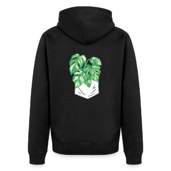 Monstera Deliciosa Albo Plante d’intérieur botanique - Veste à capuche bio Premium Unisexe - noir - Dos - Nico (187cm)