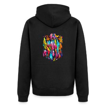 Graffiti Street Art Spray Colors Cool Artist Retro - Unisex Premium Organic Zip Hoodie - black - Back - Nico (187cm)