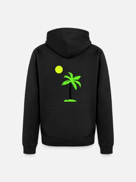 palm tree - Unisex Premium Organic Zip Hoodie - black