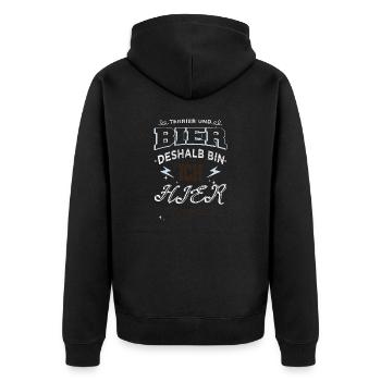 lustig trinken geburtstag weihnachtsgeschenk - Unisex Premium Bio Zip Hoodie - Schwarz - Hinten - Nico (187cm)