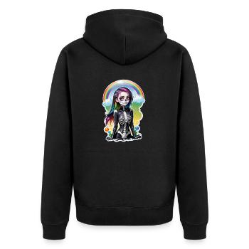 Halloween - Rock & Rainbow - Unisex Premium Organic Zip Hoodie - black - Back - Nico (187cm)