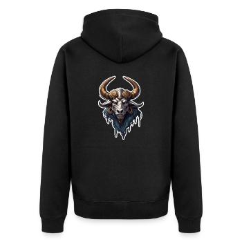 Minotaure / Mythologie grecque / Créature - Veste à capuche bio Premium Unisexe - noir - Dos - Nico (187cm)