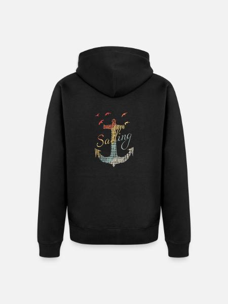 seglen, sailing - Unisex Premium Bio Zip Hoodie - Schwarz