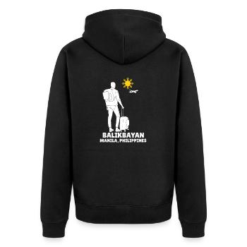 Philippinen Filipino Flagge Stolz I Geschenk - Unisex Premium Bio Zip Hoodie - Schwarz - Hinten - Nico (187cm)
