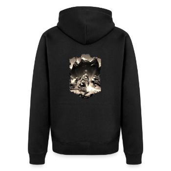 computer pc game technology gamer gaming modern - Unisex Premium Organic Zip Hoodie - black - Back - Nico (187cm)