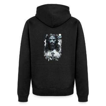 jesus bibel christliche religion christliches kreuz christlich - Unisex Premium Bio Zip Hoodie - Schwarz - Hinten - Nico (187cm)