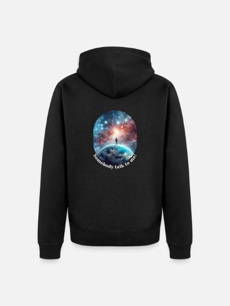 Somebody talk to me - Unisex Premium Organic Zip Hoodie - black
