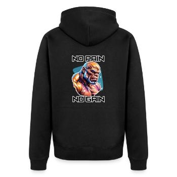Bodybuilder / Sports / Fitness / Monkey / Muscles - Unisex Premium Organic Zip Hoodie - black - Back - Nico (187cm)
