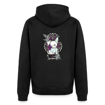 spitz - Unisex Premium Bio Zip Hoodie - Schwarz - Hinten - Nico (187cm)