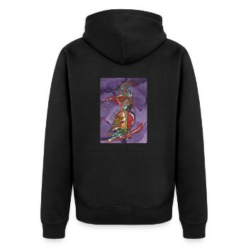 FUNtasie - Unisex Premium Organic Zip Hoodie - black - Back - Nico (187cm)