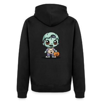 Zombie Halloween Bande dessinée effrayante - Veste à capuche bio Premium Unisexe - noir - Dos - Nico (187cm)