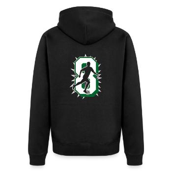 8. Geburtstag Fußballspieler 8 Jahre Kinder - Unisex Premium Bio Zip Hoodie - Schwarz - Hinten - Nico (187cm)