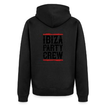Ibiza Party Crew - Unisex Premium Organic Zip Hoodie - black - Back - Nico (187cm)