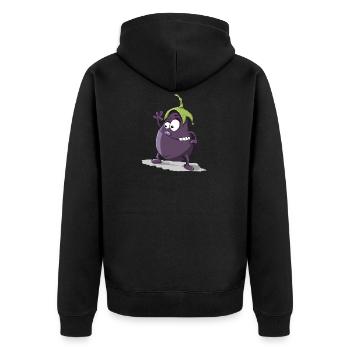 Aubergine - Veste à capuche bio Premium Unisexe - noir - Dos - Nico (187cm)