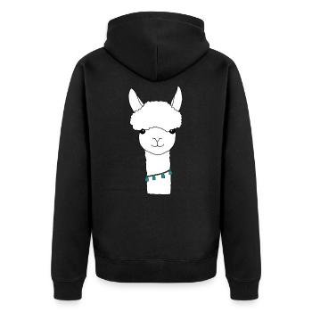 alpaga - Veste à capuche bio Premium Unisexe - noir - Dos - Nico (187cm)