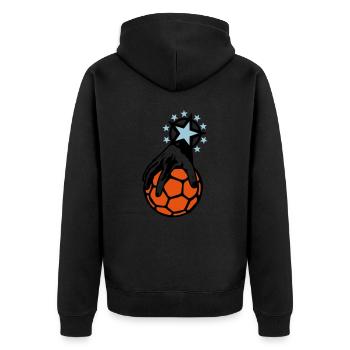 handball main hand mano prise ballon - Veste à capuche bio Premium Unisexe - noir - Dos - Nico (187cm)