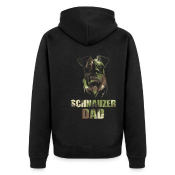 Schnauzer - Unisex Premium Bio Zip Hoodie - Schwarz - Hinten - Nico (187cm)