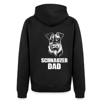 Schnauzer dog breed | Dog Dogs Puppy Gifts - Unisex Premium Organic Zip Hoodie - black - Back - Nico (187cm)