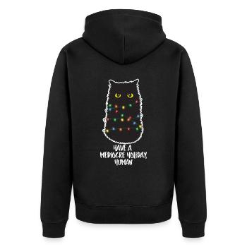 Have a Mediocre Holiday Human - Unisex Premium Organic Zip Hoodie - black - Back - Nico (187cm)