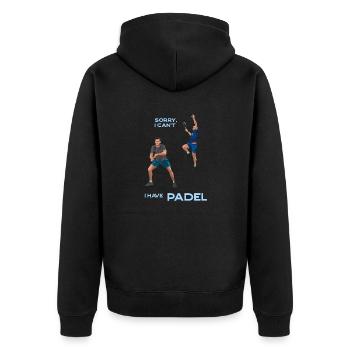 DÉSOLÉ, JE NE PEUX PAS, J’AI DU PADEL - Veste à capuche bio Premium Unisexe - noir - Dos - Nico (187cm)