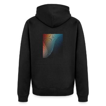 abstract geometric pattern spiral wave - Unisex Premium Organic Zip Hoodie - black - Back - Nico (187cm)