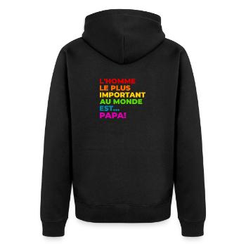 Papa - Veste à capuche bio Premium Unisexe - noir - Dos - Nico (187cm)