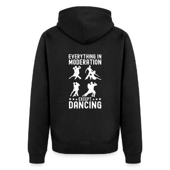Tanzen Spruch Ballsaal Paartanz Tanz Tanzfläche - Unisex Premium Bio Zip Hoodie - Schwarz - Hinten - Nico (187cm)