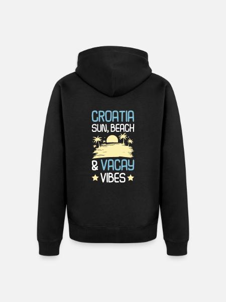 Croatia Summer Saying - Unisex Premium Organic Zip Hoodie - black