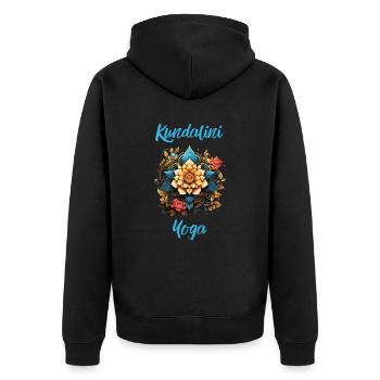 Kundalini Yoga Group Yogini Cours Fleurs Mandala - Veste à capuche bio Premium Unisexe - noir - Dos - Nico (187cm)