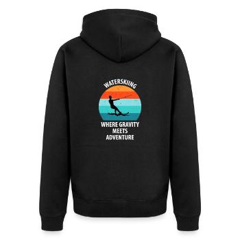 Ski nautique, ski nautique, skieurs nautiques - Veste à capuche bio Premium Unisexe - noir - Dos - Nico (187cm)