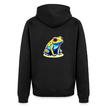 Poison Dart Frog Frog Drawing - Unisex Premium Organic Zip Hoodie - black - Back - Nico (187cm)