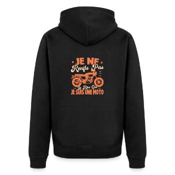 Je Ne Ronfle Pas Je Rêve Que Je Suis Une Moto - Veste à capuche bio Premium Unisexe - noir - Dos - Nico (187cm)