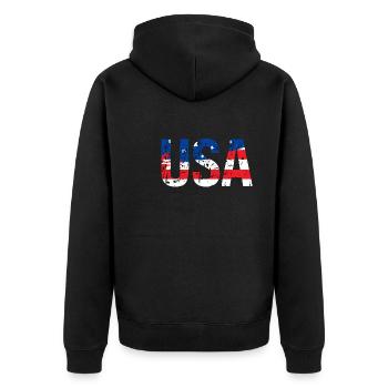 USA US Flag Patriotic 4th of July America - Veste à capuche bio Premium Unisexe - noir - Dos - Nico (187cm)