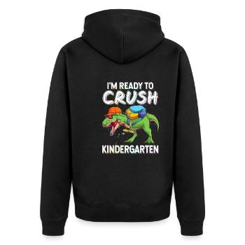 I'm Ready To Crush Kindergarten Dinosaur Back - Unisex Premium Organic Zip Hoodie - black - Back - Nico (187cm)