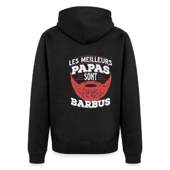 Les Meilleurs Papa Sont Barbus Cadeau Barbe Humour - Veste à capuche bio Premium Unisexe - noir - Dos - Nico (187cm)