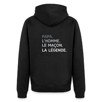 Papa Maçon L'Homme La Légende Cadeau Humour - Veste à capuche bio Premium Unisexe - noir - Dos - Nico (187cm)