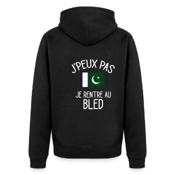 J'Peux Pas Pakistan Humour Idée Cadeau Pakistanais - Veste à capuche bio Premium Unisexe - noir - Dos - Nico (187cm)