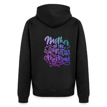 Mother Of The Birthday Mermaid Matching Family - Veste à capuche bio Premium Unisexe - noir - Dos - Nico (187cm)