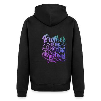 Brother Of The Birthday Mermaid Matching Family - Veste à capuche bio Premium Unisexe - noir - Dos - Nico (187cm)