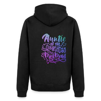 Auntie Of The Birthday Mermaid Matching Family - Veste à capuche bio Premium Unisexe - noir - Dos - Nico (187cm)