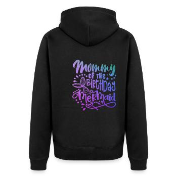 Mommy Of The Birthday Mermaid Matching Family - Veste à capuche bio Premium Unisexe - noir - Dos - Nico (187cm)