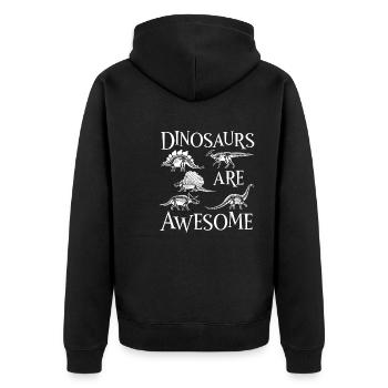Dino Verwandte Kleidung Dinosaurier sind fantastisch - Unisex Premium Bio Zip Hoodie - Schwarz - Hinten - Nico (187cm)