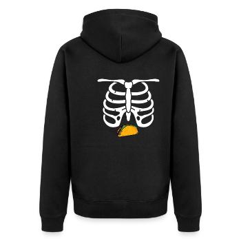 Funny Pregnant Skeleton For Husband Taco Belly - Unisex Premium Organic Zip Hoodie - black - Back - Nico (187cm)