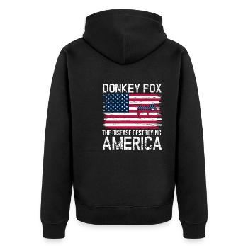 Donkey Pox The Disease Destroying America - Unisex Premium Organic Zip Hoodie - black - Back - Nico (187cm)