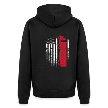 Truck Driving Man US-amerikanische Flagge Fahrer Super - Unisex Premium Bio Zip Hoodie - Schwarz - Hinten - Nico (187cm)